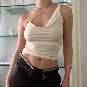 BEIGE ASYMMETRICAL TANK